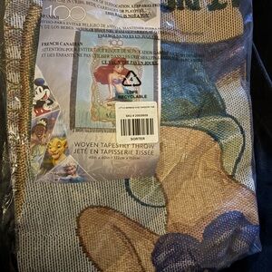 Disney Blue and Tan Woven Tapestry Throw
